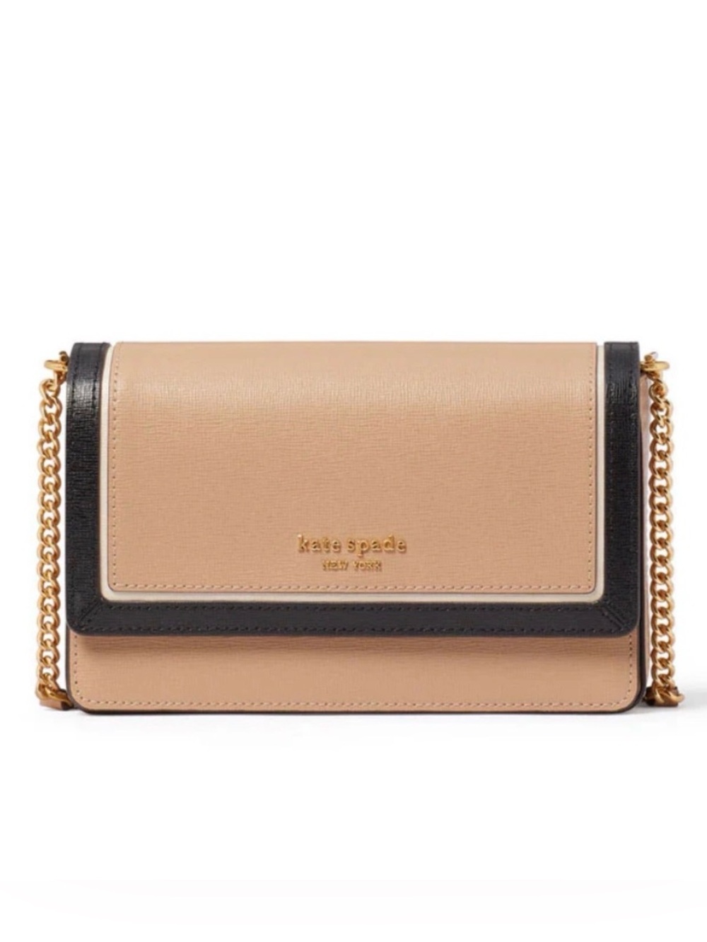 NWT Kate Spade Morgan Colorblocked Flap Chain Wallet